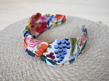 Top knot headband - Fun floral
