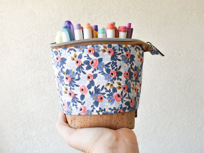 Rosa in Blue Slide pouch - Rifle paper co