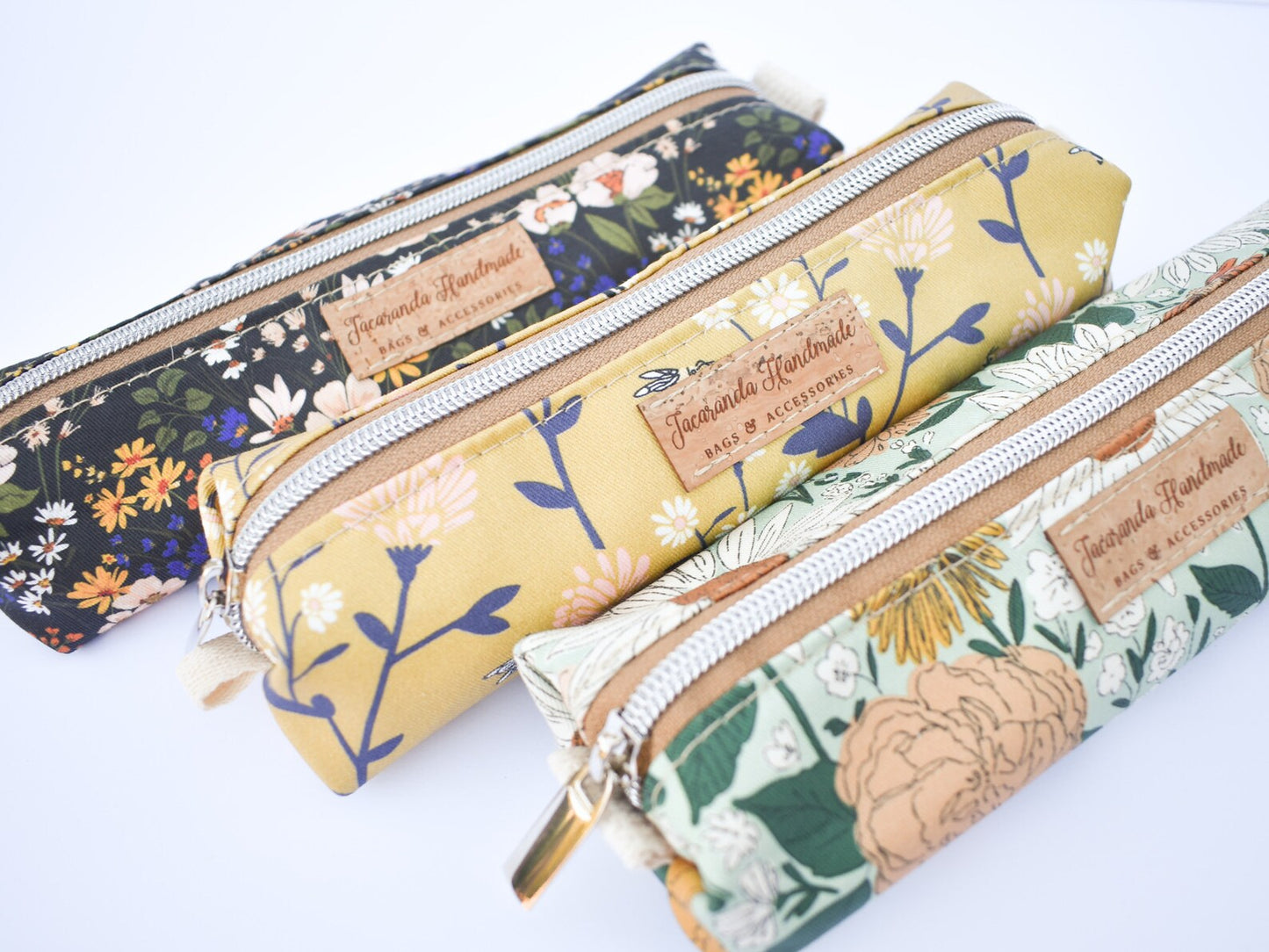 Green Floral Boxy Pouch